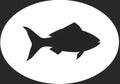 Silhouette of a fish in a simplistic black and white design. The fish Royalty Free Stock Photo