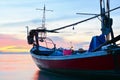 WONDERFUL TWILIGHT SKY AT SEA WITH FISHERMAN