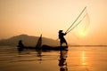 Silhouette of fishermans