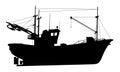 Silhouette of a fishing trawler