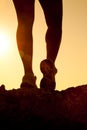 Silhouette of fitness girl legs running at sunset Royalty Free Stock Photo