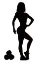 Silhouette of a fitness woman
