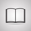 Silhouette flat icon, simple vector design with shadow. Book