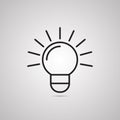 Silhouette flat icon, simple vector design with shadow. Lightbulb