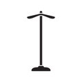 Silhouette Floor hanger for clothes. Outline icon of shoulder rack, hallway furniture. Illustration of vertical device for hanging