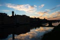 Silhouette of Florence at dawn