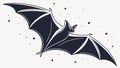 Silhouette of a flying bat with spread wings vector icon, vector design Generative AI Royalty Free Stock Photo