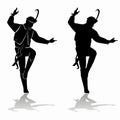 Silhouette of folklore dancer, vector draw