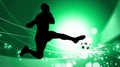 Silhouette of football player. Creative banner design