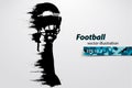 silhouette of a football player. Rugby. American footballer. Vector illustration Royalty Free Stock Photo