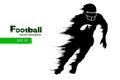 silhouette of a football player. Rugby. American footballer. Vector illustration Royalty Free Stock Photo