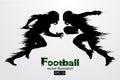 silhouette of a football player. Rugby. American footballer. Vector illustration Royalty Free Stock Photo