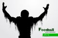 silhouette of a football player. Rugby. American footballer. Vector illustration Royalty Free Stock Photo