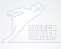 Silhouette Football Soccer Goal Keeper Royalty Free Stock Photo
