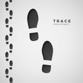 Silhouette of footprint. Trail trodden by boots. Shoe trace. Vector illustration isolated on white background