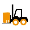 Silhouette forklift truck with boxes