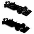 Silhouette of a formula F1 racer, vector draw