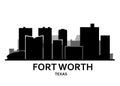 Silhouette of Fort Worth skyline - Fort Worth panorama Royalty Free Stock Photo