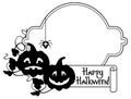 Silhouette frame with Halloween pumpkin and text 