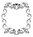 Silhouette frame with hearts Royalty Free Stock Photo