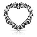 Silhouette frame in the shape of heart for picture or photo Royalty Free Stock Photo