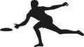 Silhouette of frisbee player Royalty Free Stock Photo
