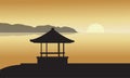 Silhouette of Gazebo at Sunset