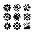 silhouette gears icons set black Vector illustration.