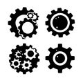 silhouette gears icons set black Vector illustration.