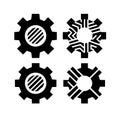 silhouette gears icons set black Vector illustration.