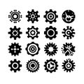 silhouette gears icons set black Vector illustration.