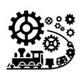 silhouette gears icons set black Vector illustration.