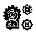 silhouette gears icons set black Vector illustration.