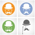 Silhouette of gentleman's face with moustaches - capitalist or hipster Royalty Free Stock Photo