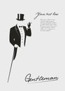 Silhouette of a gentleman in a tuxedo Royalty Free Stock Photo