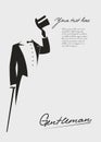 Silhouette of a gentleman in a tuxedo Royalty Free Stock Photo