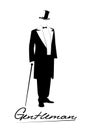 Silhouette of a gentleman in a tuxedo Royalty Free Stock Photo