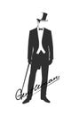 Silhouette of a gentleman in a tuxedo Royalty Free Stock Photo