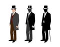 Silhouette of a gentleman in a tuxedo Royalty Free Stock Photo