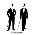 Silhouette of a gentleman in a tuxedo