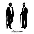 Silhouette of a gentleman in a tuxedo Royalty Free Stock Photo