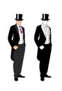 Silhouette of a gentleman in a tuxedo Royalty Free Stock Photo