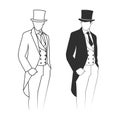 Silhouette of a gentleman in a tuxedo