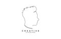 Silhouette gentlemen hair for babershop logo