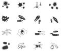 Silhouette germ and pathogen for human disease such as virus