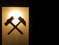 Silhouette of German hammer sign