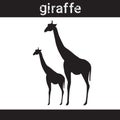 Silhouette Giraffe In Grunge Design Style Animal Icon Royalty Free Stock Photo