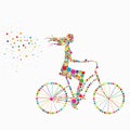 Silhouette of a girl on a bicycle