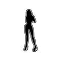 silhouette girl dancer, hand scketch exotic dance icon. Element of Woman for mobile concept and web apps icon. Glyph, flat icon Royalty Free Stock Photo