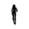 silhouette girl dancer, hand scketch exotic dance icon. Element of Woman for mobile concept and web apps icon. Glyph, flat icon Royalty Free Stock Photo